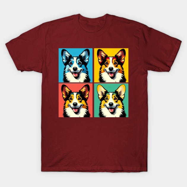 Cardigan Welsh Corgis Pop Art - Dog Lovers T-Shirt by PawPopArt